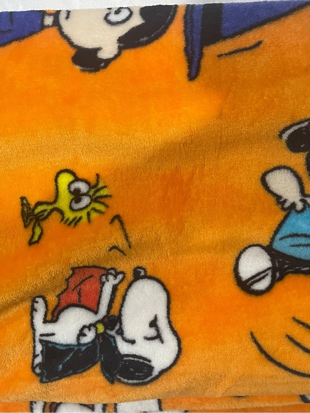 Snoopy Halloween Orange Plush Blanket with Character Print